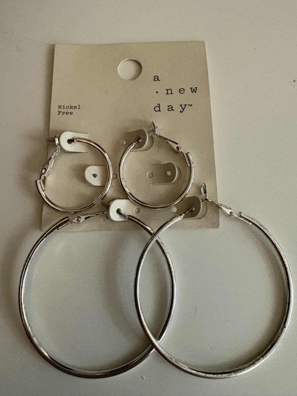 a new day Silver Hoop Earring Trio - Small & Large